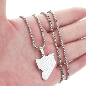 Monogram Stainless Steel Pendant Necklace