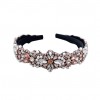 Solid Color Headband Headwear With Rose Gold Rhinestones Inlaid Stone Headband