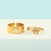 Silver Puzzle Couple Couple Rings Stainless Steel Ring Ornament