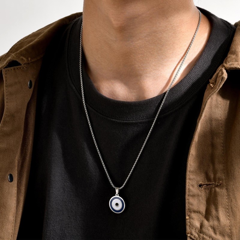 Stainless Steel Circular Steel Color Necklace