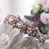 Solid Color Headband Headwear With Rose Gold Rhinestones Inlaid Stone Headband