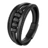 Stainless Steel Leather Braided Bracelets Genuine Leather Multi-layer Men's Jewelry