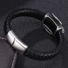 Stainless Steel Bold Leather Punk-Style Eagle Personalized Braided Leather Bracelet For Men