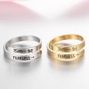 Stainless Steel Ring Retro English Double Ring