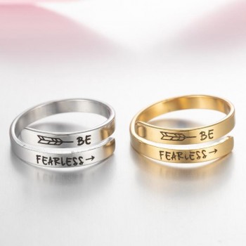 Stainless Steel Ring Retro English Double Ring