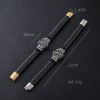 Stainless Steel Personalized Animal Mens Simple Magnetic-Clasp Leather Cord Bracelet