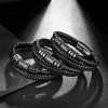 Stainless Steel Multi-Layer Leather Men's Bracelet