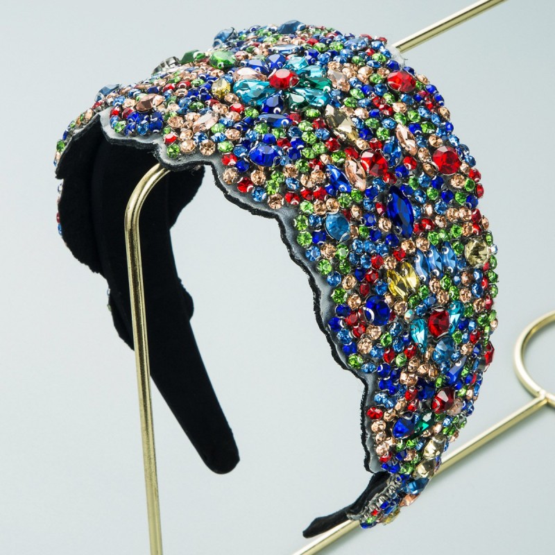 Starry Sky Color Rhinestone Wide Brim Hair Band Female Online Influencer Fabric Personalized Headdress