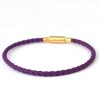 3.0mm Stainless Steel Leather Cord Bracelet With A Single Buckle And Wear-resistant Edging.
