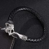 Fashionable Wolf Head Genuine Leather Braided Leather Cord Exquisite Bracelet