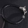 Fashionable Wolf Head Genuine Leather Braided Leather Cord Exquisite Bracelet