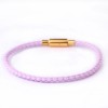 3.0mm Stainless Steel Leather Cord Bracelet With A Single Buckle And Wear-resistant Edging.