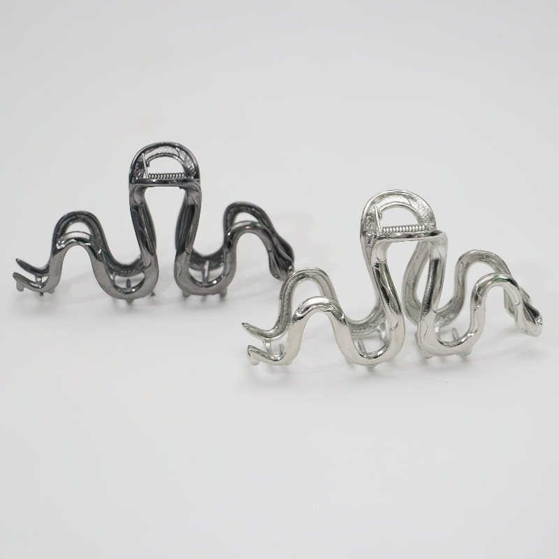 Slytherin Serpentine Metal Silver Barrettes