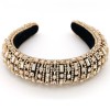 Solid Color Headband Headwear With Rose Gold Rhinestones Inlaid Stone Headband