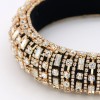 Solid Color Headband Headwear With Rose Gold Rhinestones Inlaid Stone Headband