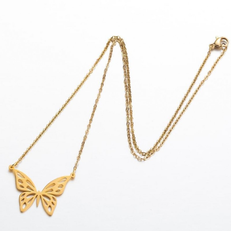 Stainless Steel Hollow Butterfly Necklace