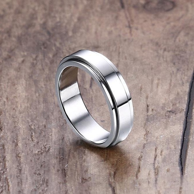 Jewelry Rotatable Stainless Steel Ring