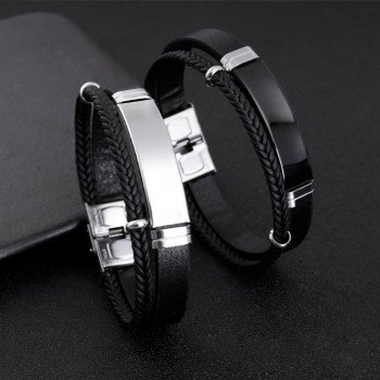 Twist Braided Double Leather Bracelet