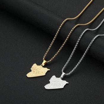 Monogram Stainless Steel Pendant Necklace