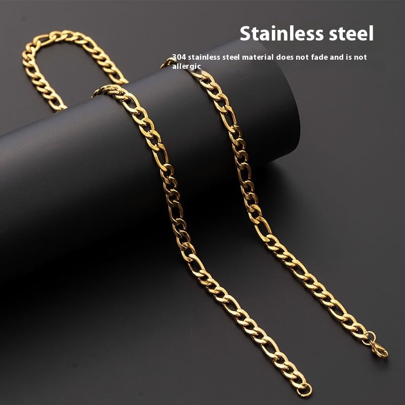 304 Stainless Steel Figaro Necklace